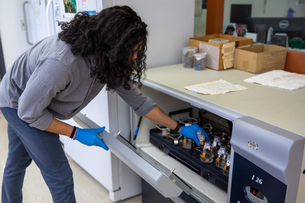 Researcher in lab