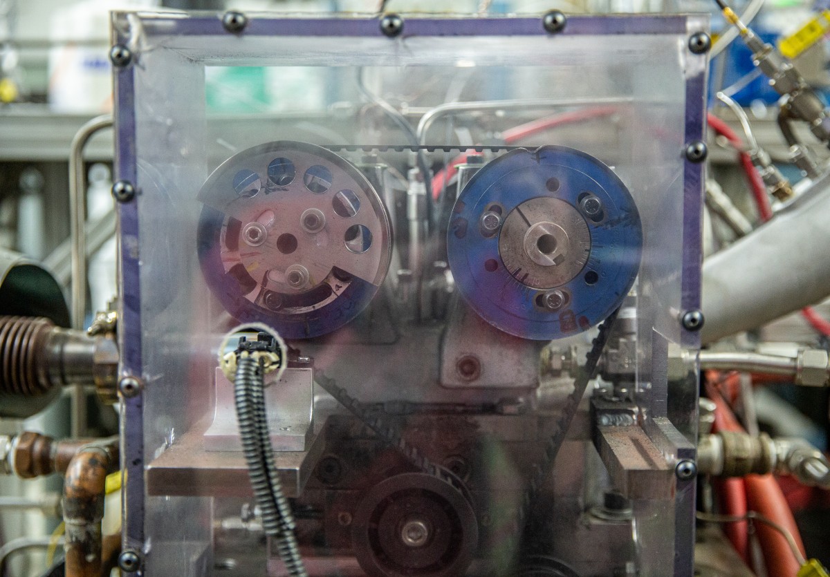 Closeup of test engine