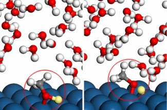 Modeling how methanol interacts with platinum catalysts inside fuel cells
