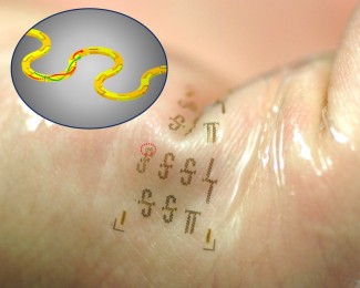 Wearable electronics that adhere to the skin like temporary tattoos