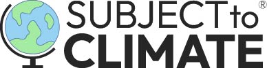 Subject to Climate Logo with globe icon