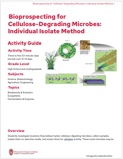 Image of the first page of the activity guide