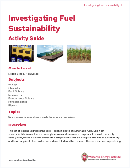 An image of the first page of the activity guide