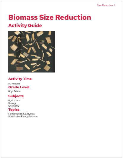 An image of the first page of the activity guide