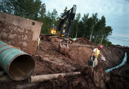 Enbridge Energy has already built a 14-mile stretch of Line 3 from the Minnesota line to its terminal in Superior, Wis., but the rest of the project faces uncertainty.
