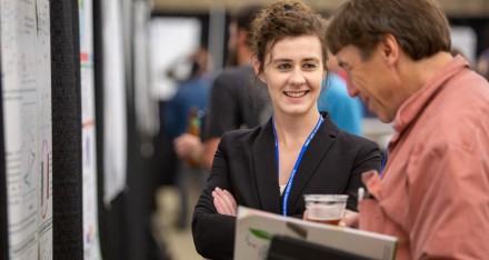 Graduate research assistant Shannon Goes at the Great Lakes Bioenergy Research Center's 2019 Annual Science Meeting.