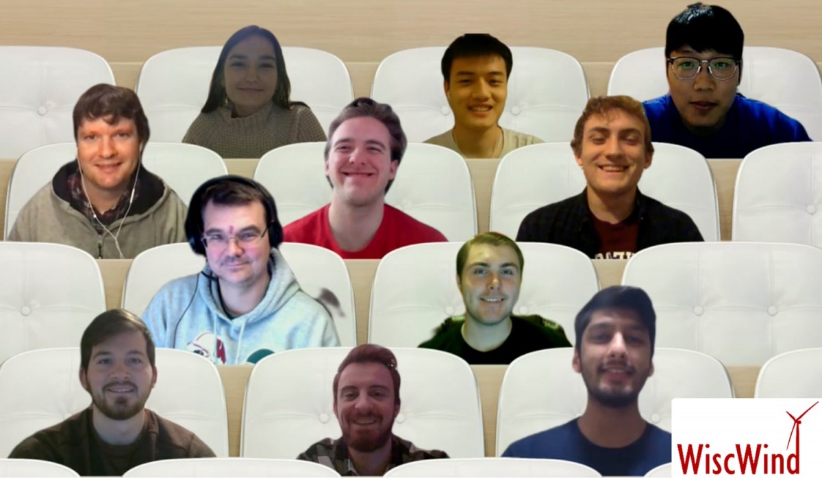 A virtual team photo of the WiscWind team