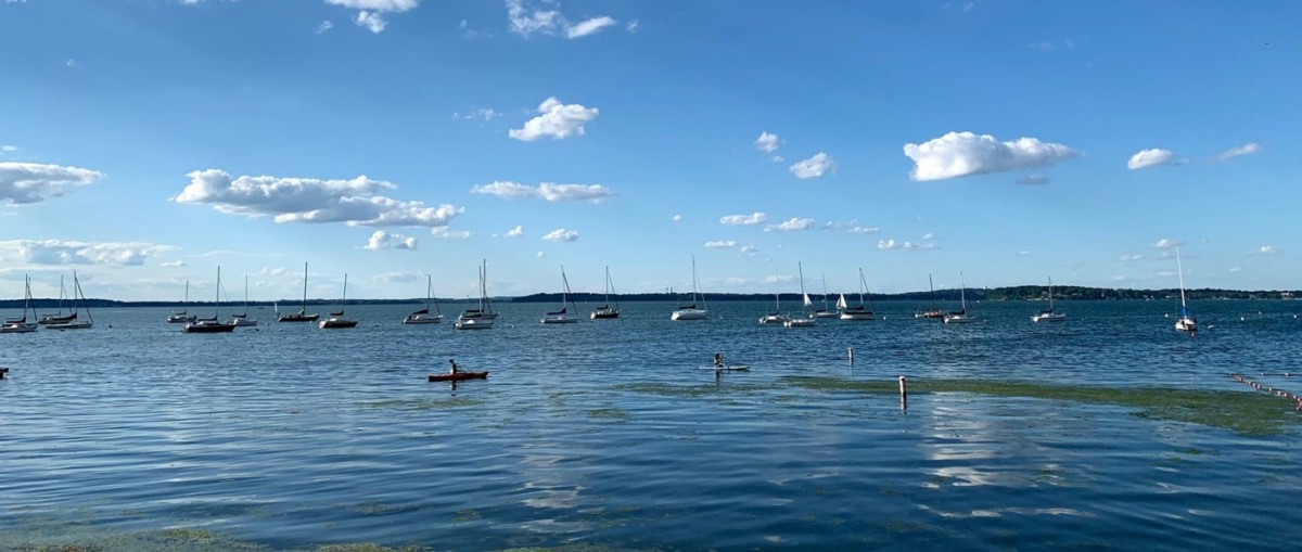 Sail boats sit unoccupied on Lake Mendota in Madison, Wis.