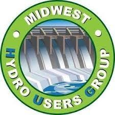 Midwest Hydro Users Group Logo, image of a dam in a green circle