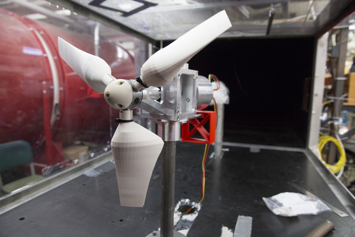 2018 WiscWind Turbine in a windtunnel for testing