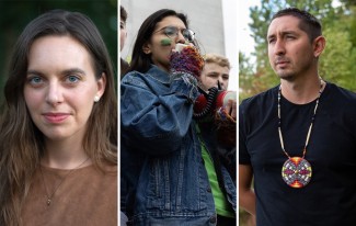 Headshots of Morgan Edwards, Stephanie Janeth Salgado Altamirano, and Dylan Bizhikiins Jennings