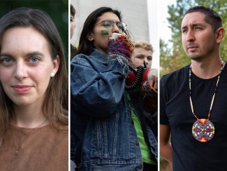 Headshots of Morgan Edwards, Stephanie Janeth Salgado Altamirano, and Dylan Bizhikiins Jennings