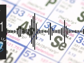 Energy 101 logo with sound bars superimposed on image of the periodic table