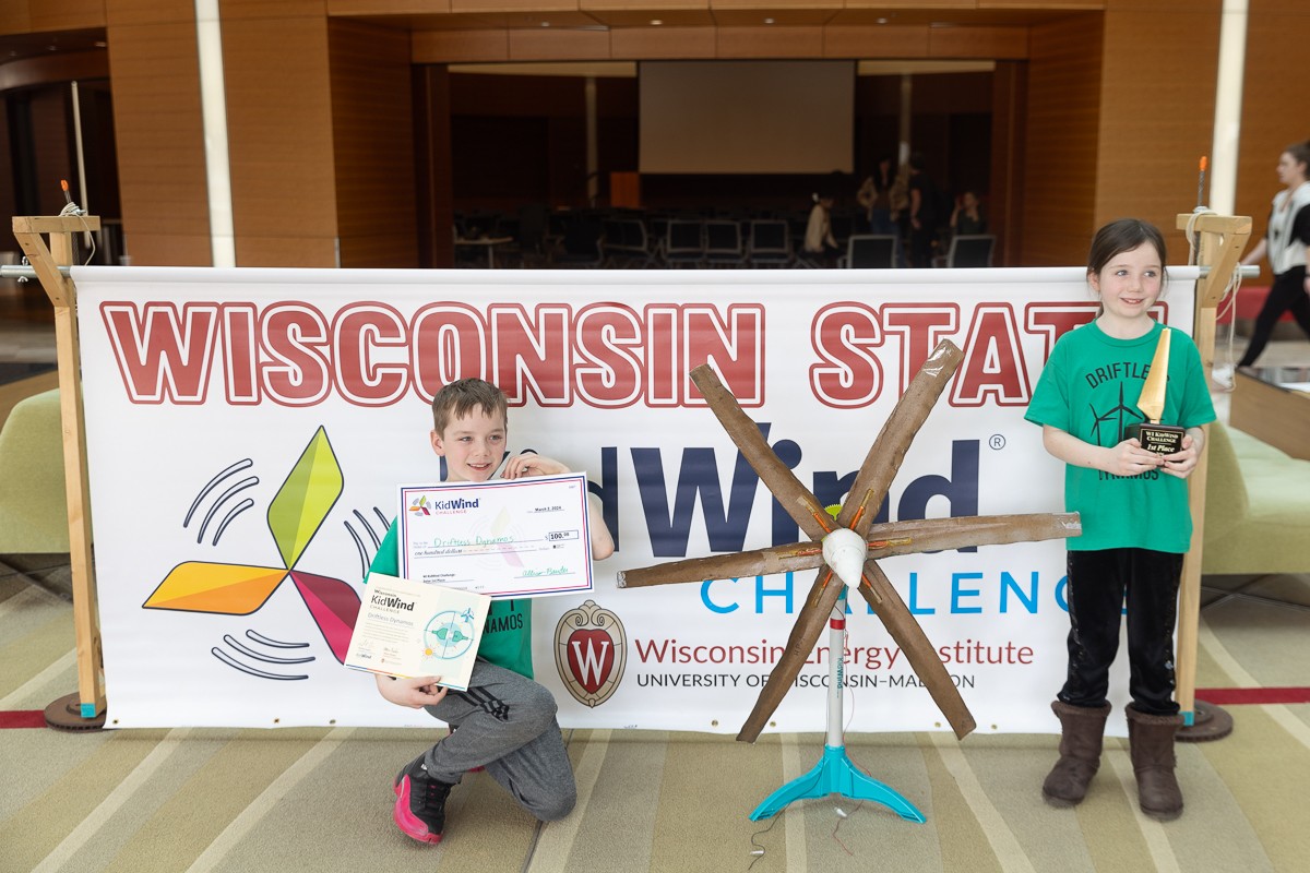 The Driftless Dynamos from Stoddard, Wisconsin, won in the first place elementary solar category.