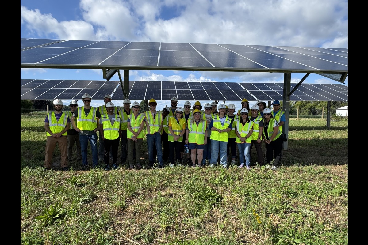 Teachers tour a solar site