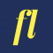 A lowercase F and L on a dark navy background