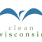 A blue bird symbol above green letters that say "clean wisconsin"