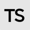 Letters "TS" in black on gray background