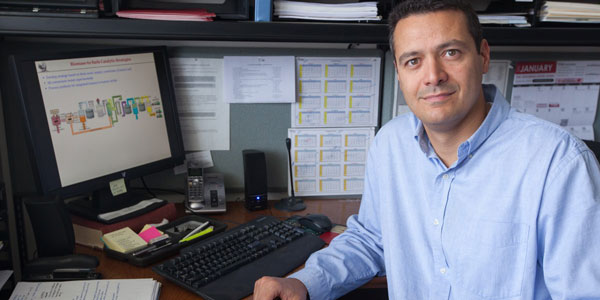 Christos Maravelias at his desk